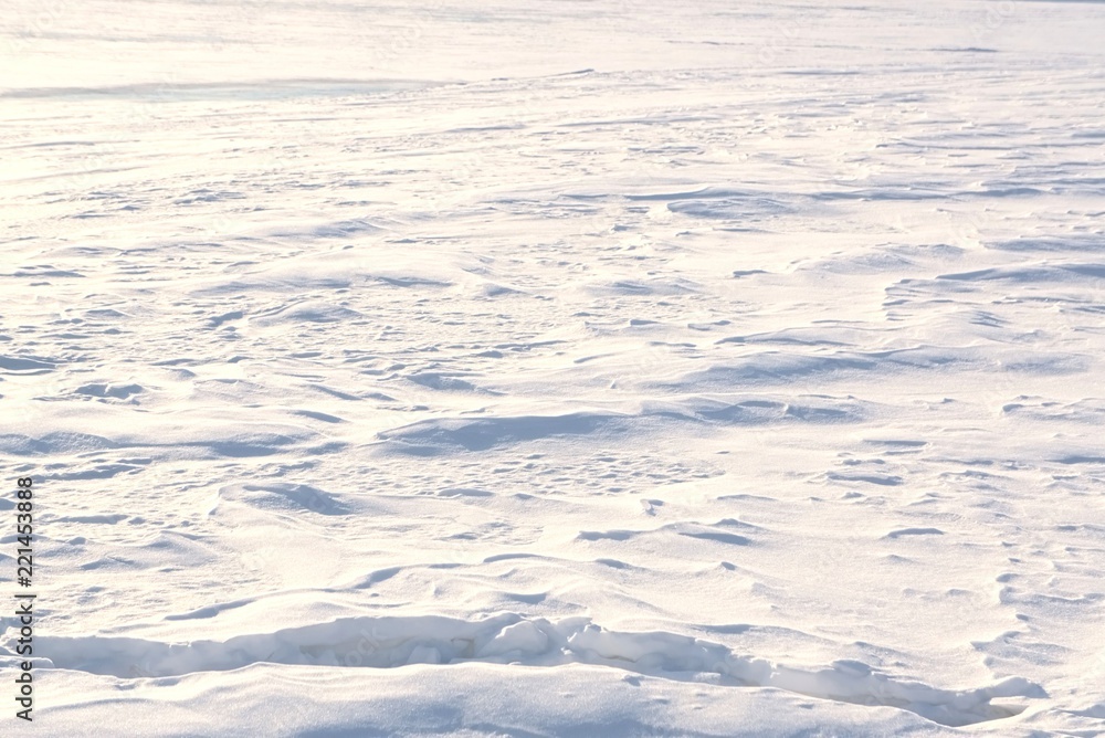 Snowy surface of the plain. Kostroma, Russia. Snowy surface of the plain. Kostroma, Russia.