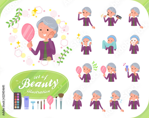flat type Purple clothes grandmother_beauty