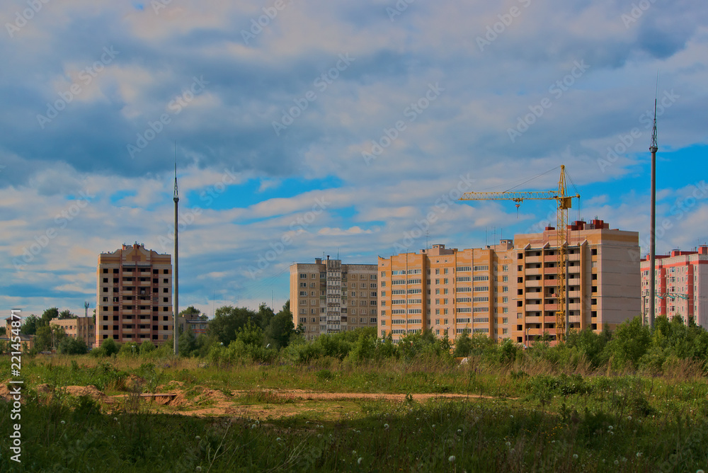 New houses are being built in Kostroma. Russia. New houses are being built in Kostroma. Russia.