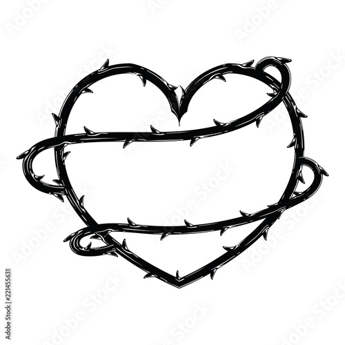 Heart shape of thorns vector