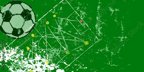 Obraz retro grungy soccer o. piłka nożna szablon projektu, wektor z bezpłatną kopię