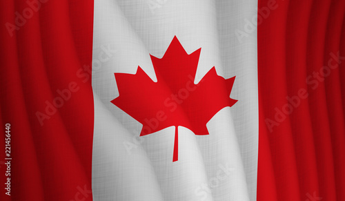 Illustration of a flying Canadian flag