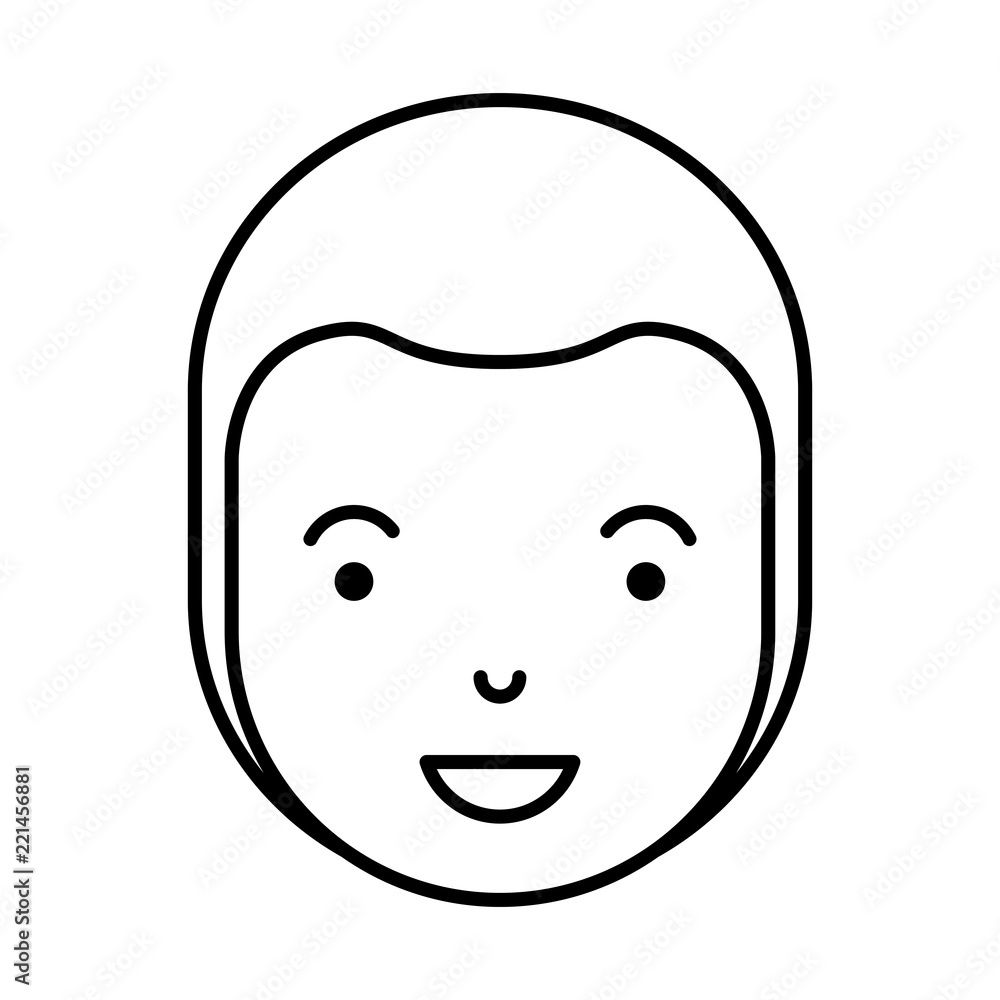 Fototapeta premium young man head avatar character