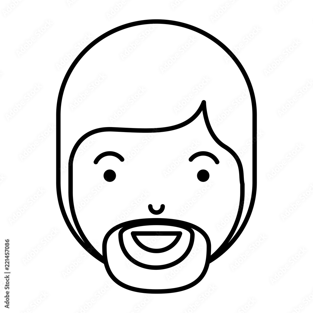 young man head with beard avatar character young man head with beard avatar character