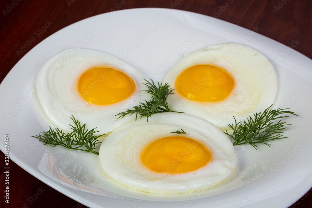 Fried three eggs Fried three eggs