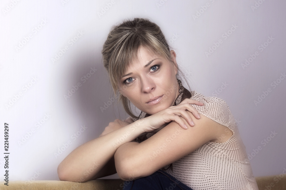 Lonely sad woman deep in the thoughts Lonely sad woman deep in the thoughts