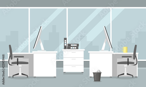 Flat Office Illustration Icon
Vector Corporate workspace.