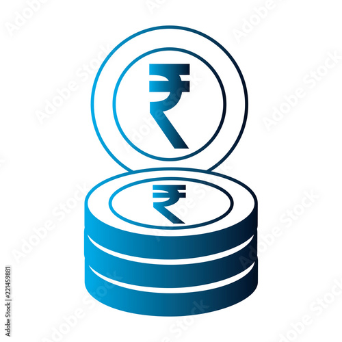 indian ruppe coins stack business money