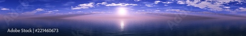 Beautiful sea sunset, panorama of sunset at sea, ocean sunrise, 