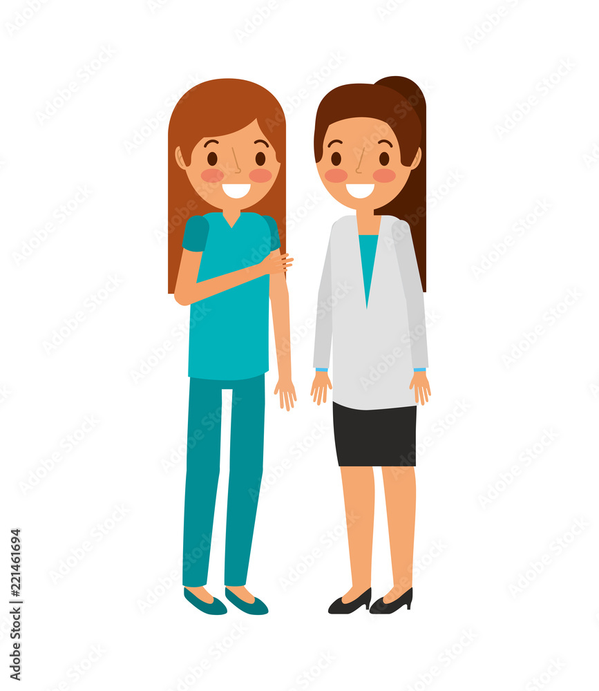 surgeon and doctor female characters icon surgeon and doctor female characters icon