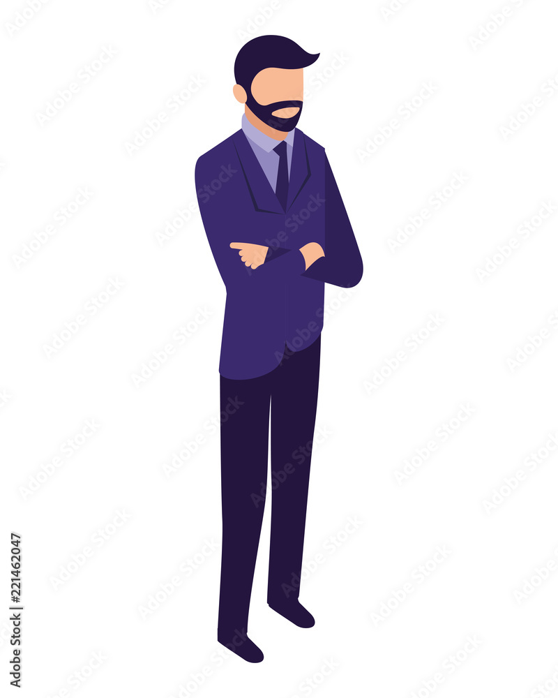 elegant businessman character icon
