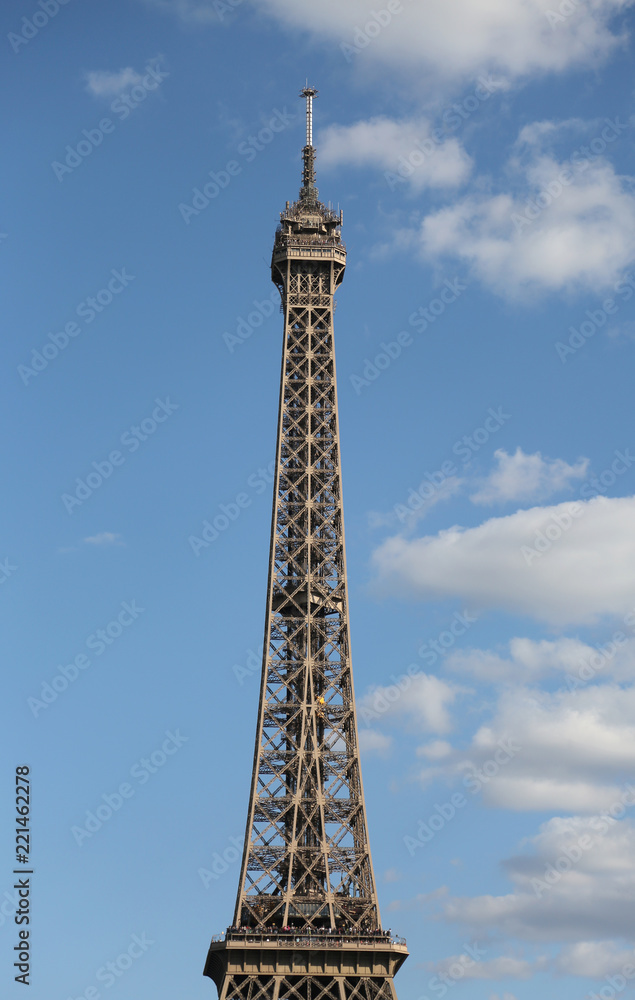 Eiffel Tower in Paris France with blue sky Eiffel Tower in Paris France with blue sky