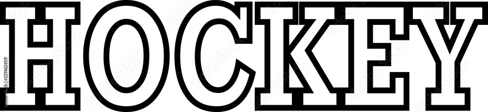 HOCKEY outlined black and white - vector HOCKEY outlined black and white - vector
