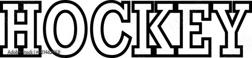 HOCKEY outlined black and white - vector