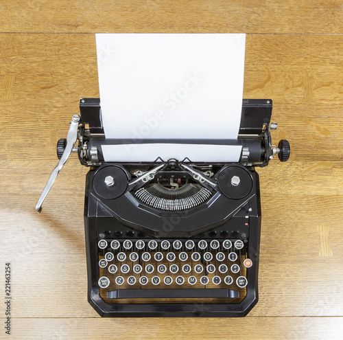 Vintage black typewriter on...