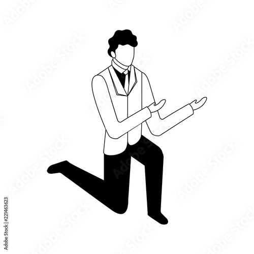 elegant businessman down on my knees
