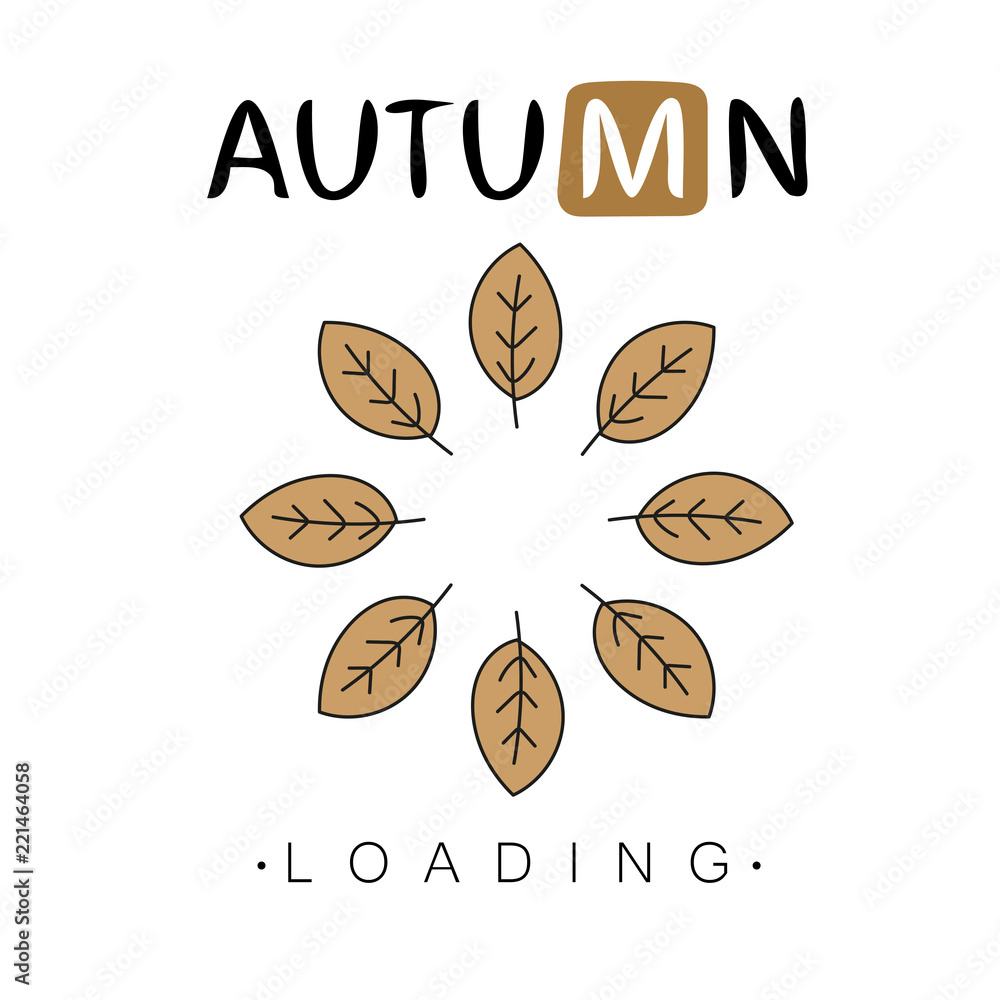 Autumn loading. Autumn begins creative concept. Progress bar design. Vector illustration.