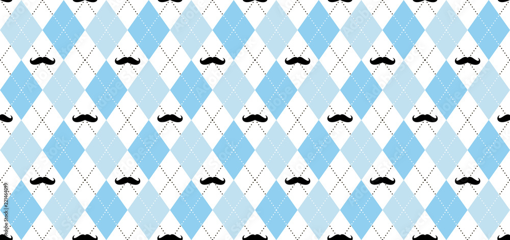 Argyle Vector Pattern Light Blue And White Squares With Black Mustache And White Dotted Line Seamless Geometric Background For Men S Clothing Wrapping Paper Little Man Baby Boy Party Invite Card Stock Vector Argyle Vector Pattern Light Blue And White Squares With Black Mustache And White Dotted Line Seamless Geometric Background For Men S Clothing Wrapping Paper Little Man Baby Boy Party Invite Card Stock Vector