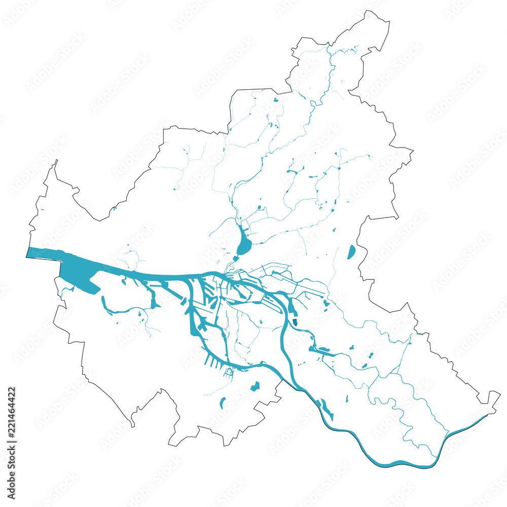 Hamburg Stadtgebiet mit Elbe 2