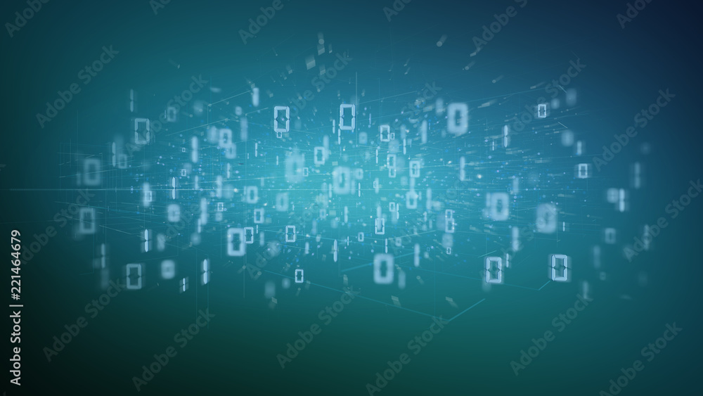 Data binary cloud on a background 3d rendering Data binary cloud on a background 3d rendering