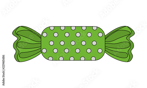 sweet wrapped candy on white background