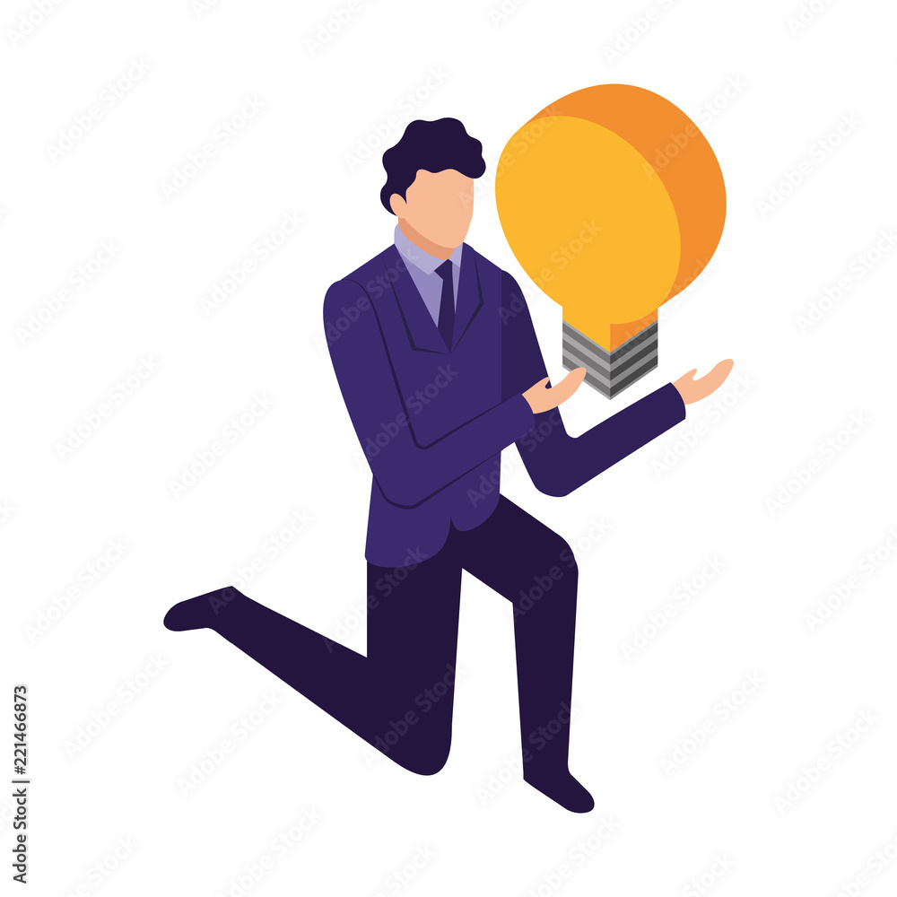 elegant businessman down on my knees with light bulb elegant businessman down on my knees with light bulb