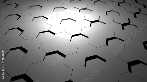Fototapeta Naklejka Na Ścianę i Meble -  Abstract grey hexagon geometric surface 