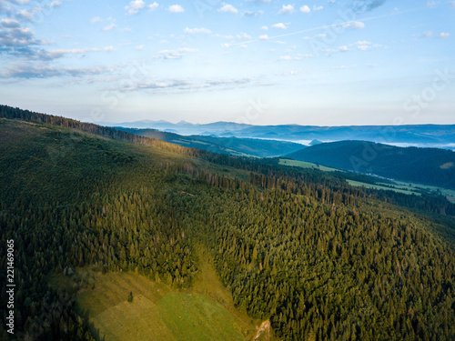 drone image. aerial view of rural mountain area in Slovakia, villages of Zuberec and Habovka from above photo