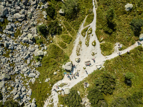 drone image. aerial view of rural mountain area in Slovakia, villages of Zuberec and Habovka from above photo