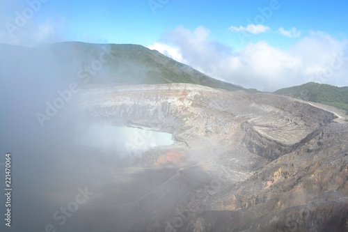 crater of the smoking volcano