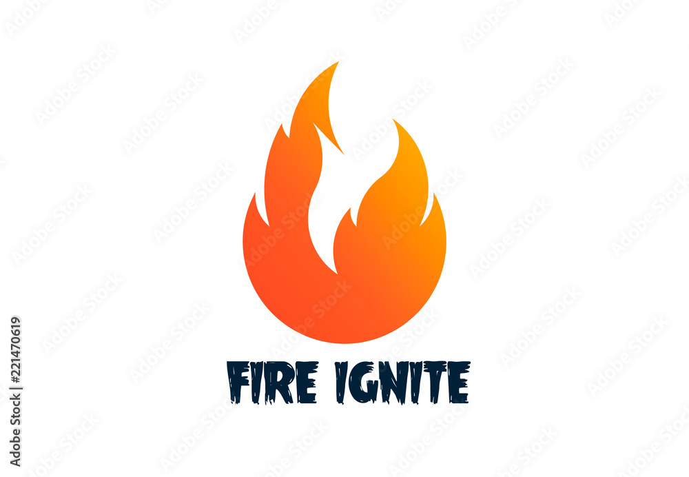 Fire flame with negative space. Vector Logo Symbol Fire flame with negative space. Vector Logo Symbol