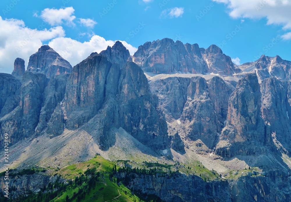 Bergmassiv, Sellagruppe, Dolomiten, Südtirol Bergmassiv, Sellagruppe, Dolomiten, Südtirol