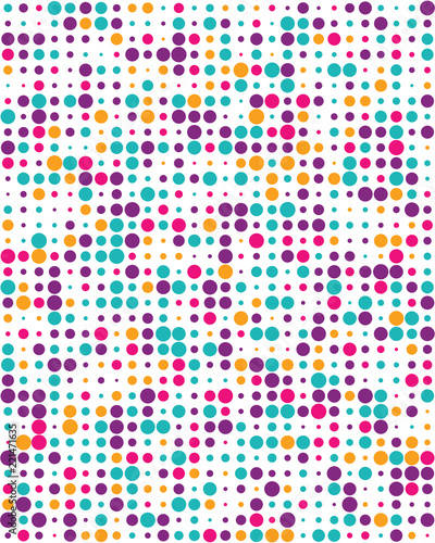 Pattern with colorful dots, Seamless vector background