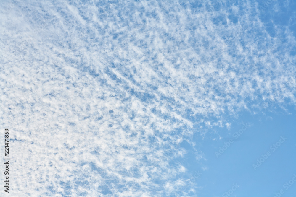 Beautiful clouds on a blue sky background.