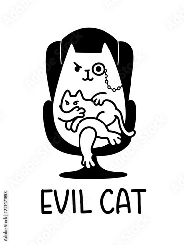 A Vector Cartoon Drawing Of A Villain Cat