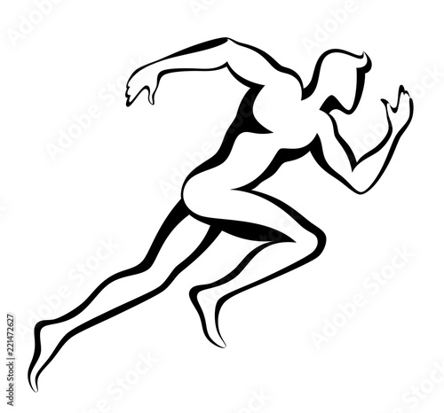 Running man on a white background