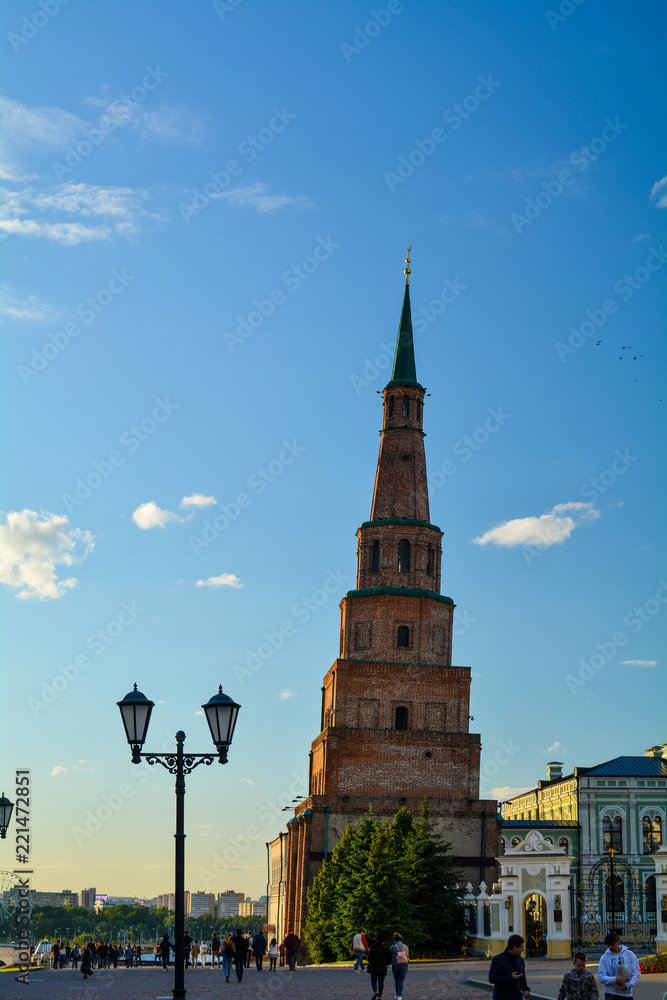 falling tower in Kazan, Russia
