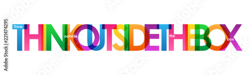 THINK OUTSIDE THE BOX typography banner