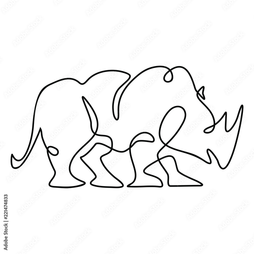 One continuous line drawing isolated on white background. One continuous line drawing isolated on white background.