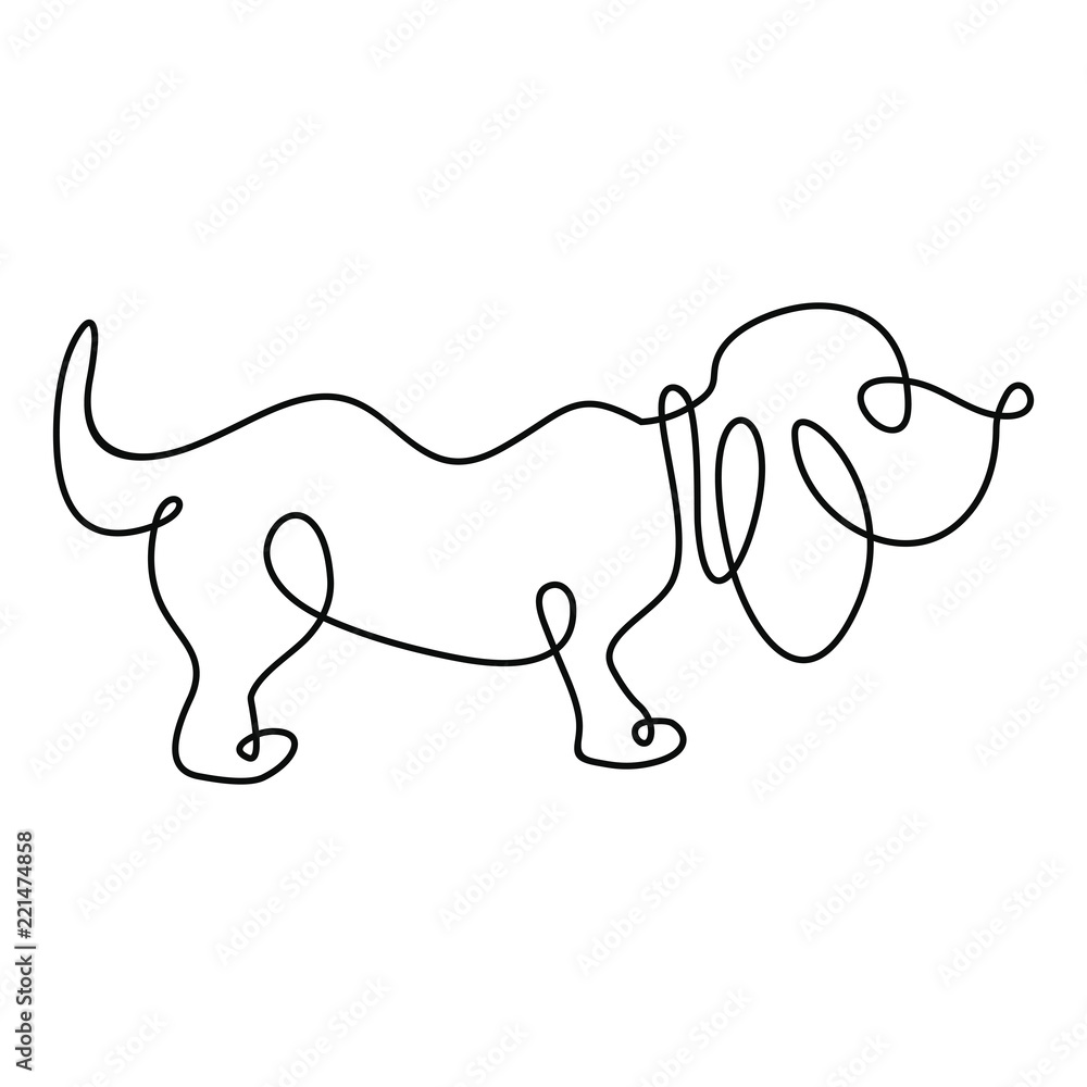 One continuous line drawing isolated on white background. One continuous line drawing isolated on white background.