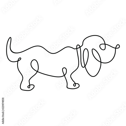 One continuous line drawing isolated on white background.