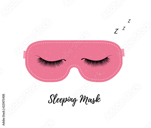 sleeping mask with eyelashes. Sleep and nigt accessory.