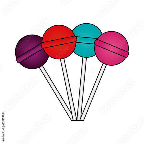 sweet lollipops isolated icon