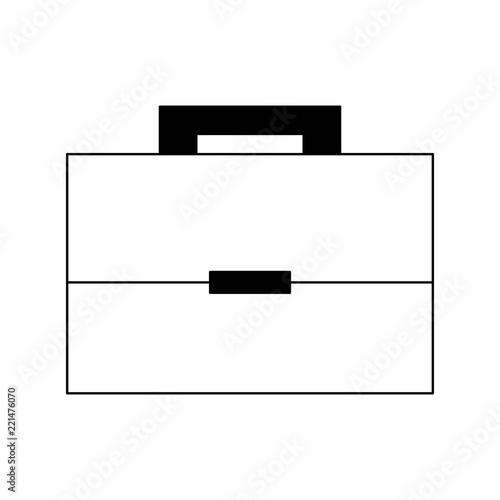 Business briefcase isolated in black and white