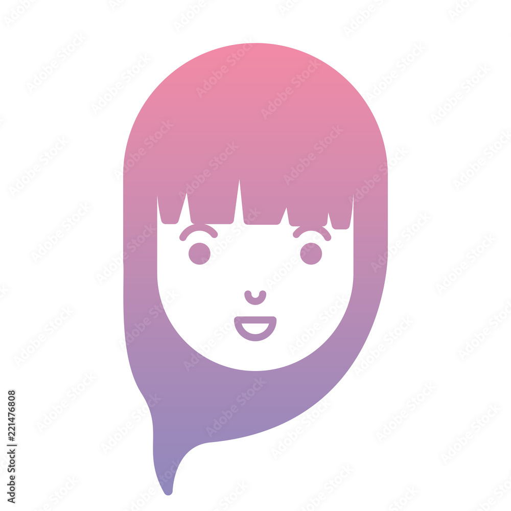 beautiful and young woman head beautiful and young woman head