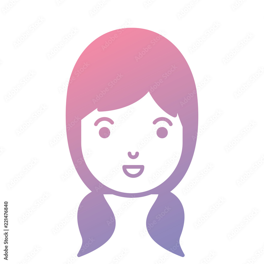beautiful and young woman head beautiful and young woman head