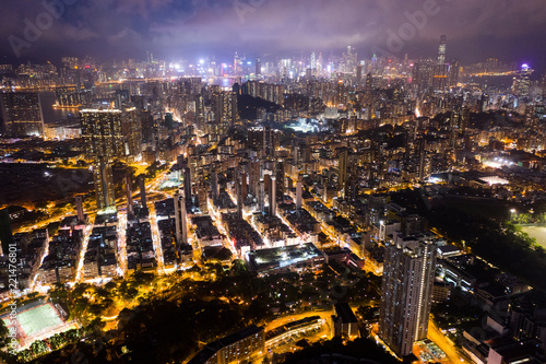  Hong Kong urban city in the evening
