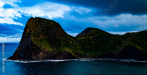 Makamakaole Valley Maui Hawaii  drone photo ocean in Maui Hawai’i photo