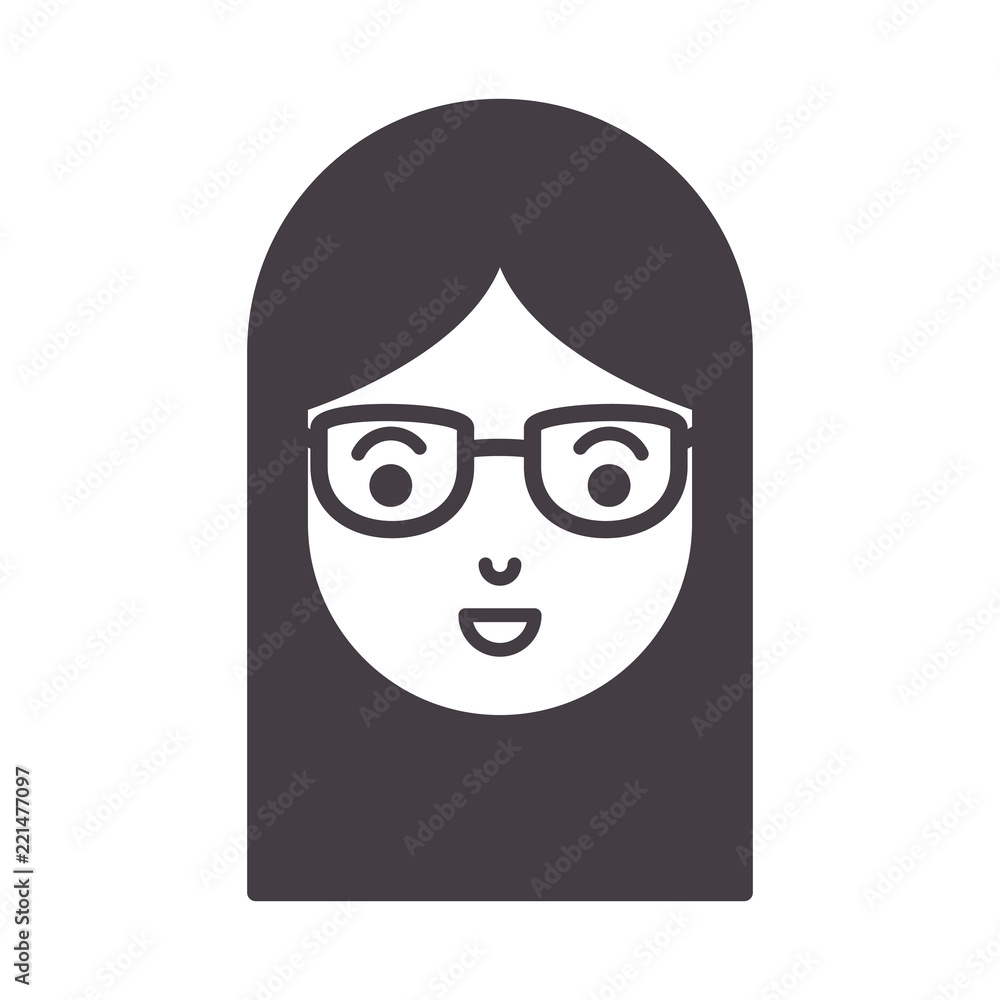 beautiful and young woman head with glasses beautiful and young woman head with glasses