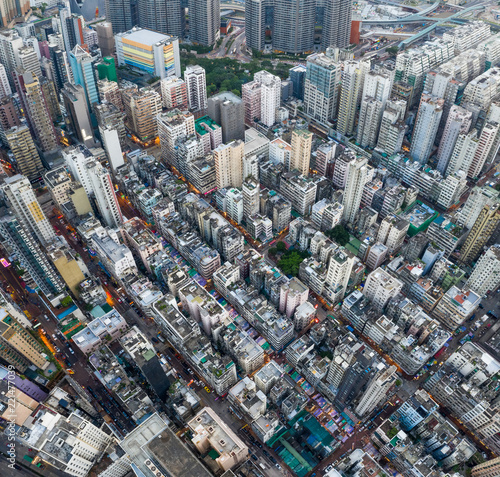 Aerial view of Hong Kong urban